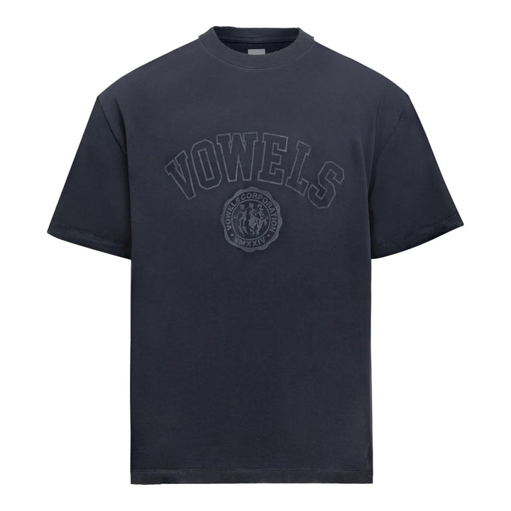 Club21 - vowels - Faded Collegiate Tee - TEES - Black