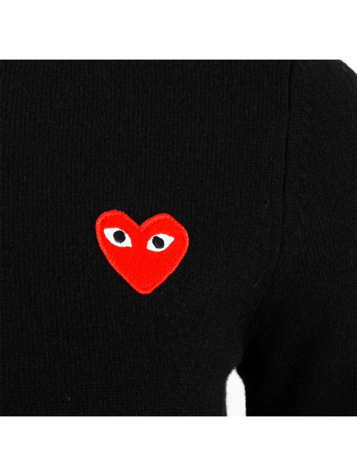 COMME-des-GARCONS-PLAY-Red-Emblem-Crewneck-Sweater-Women-Black-3