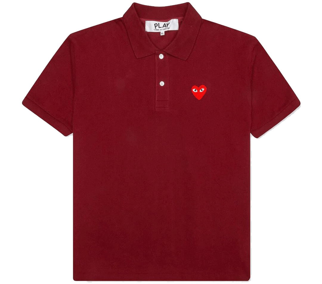 COMME-des-GARCONS-PLAY-Red-Emblem-Polo-T-Shirt-Men-Burgundy-1