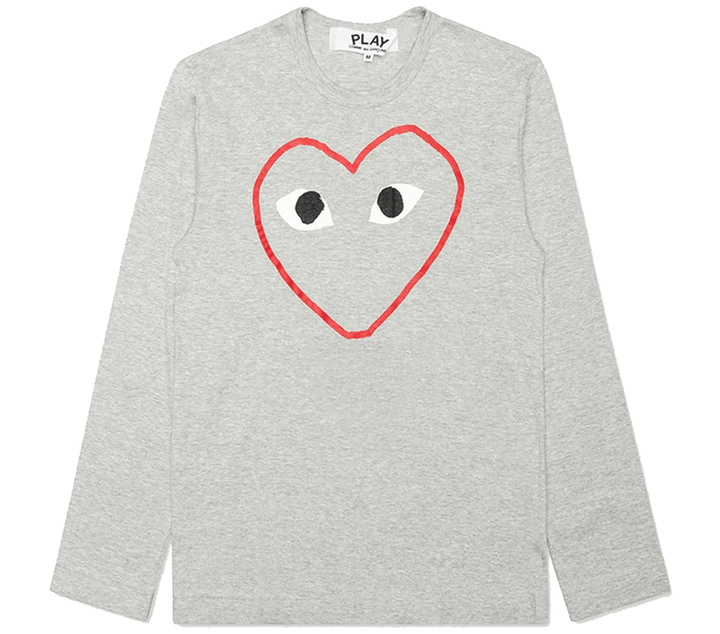 COMME-des-GARCONS-PLAY-Red-Outline-Tee-Women-White-1