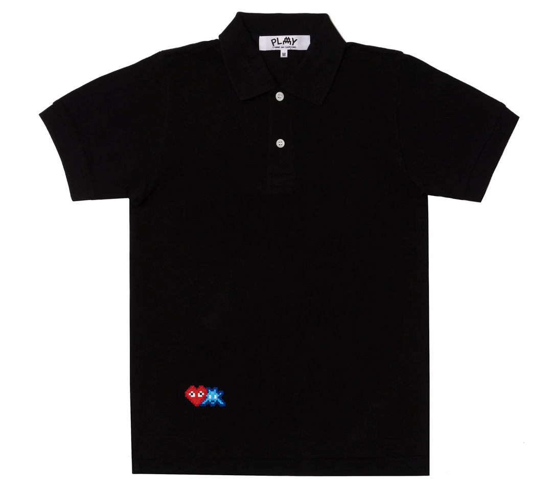 COMME-des-GARCONS-PLAY-x-INVADER-Polo-Shirt-Men-Black-1