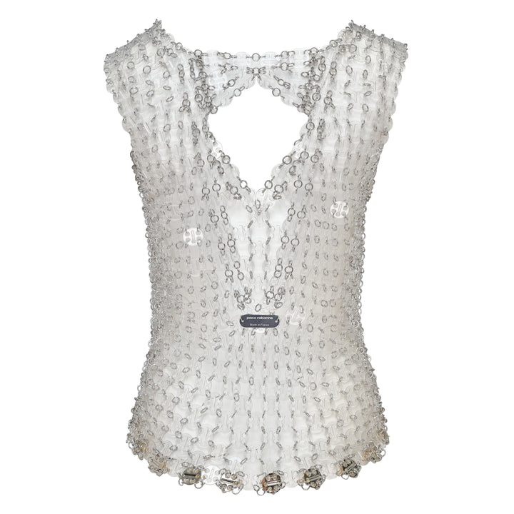 V-Neck Transparent Chain Top