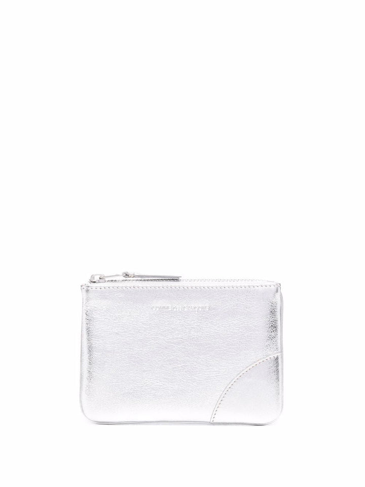 Gold And Silver Top Zip Pouch