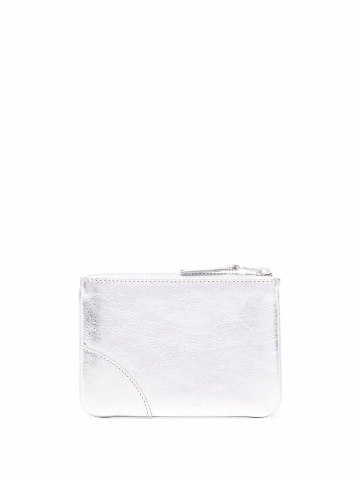 Gold And Silver Top Zip Pouch