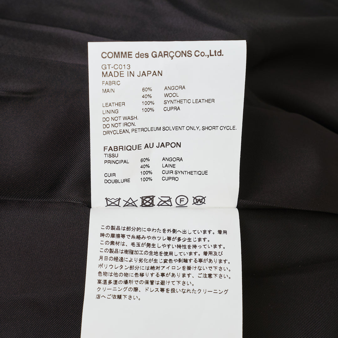 Angora Wool Leather Panel Coat