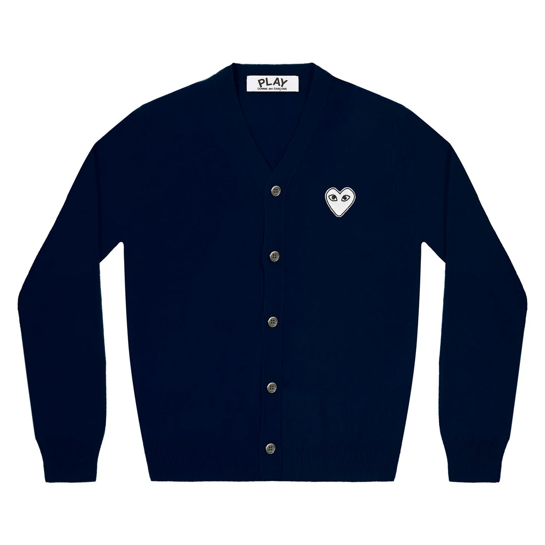 White Emblem Cardigan Men