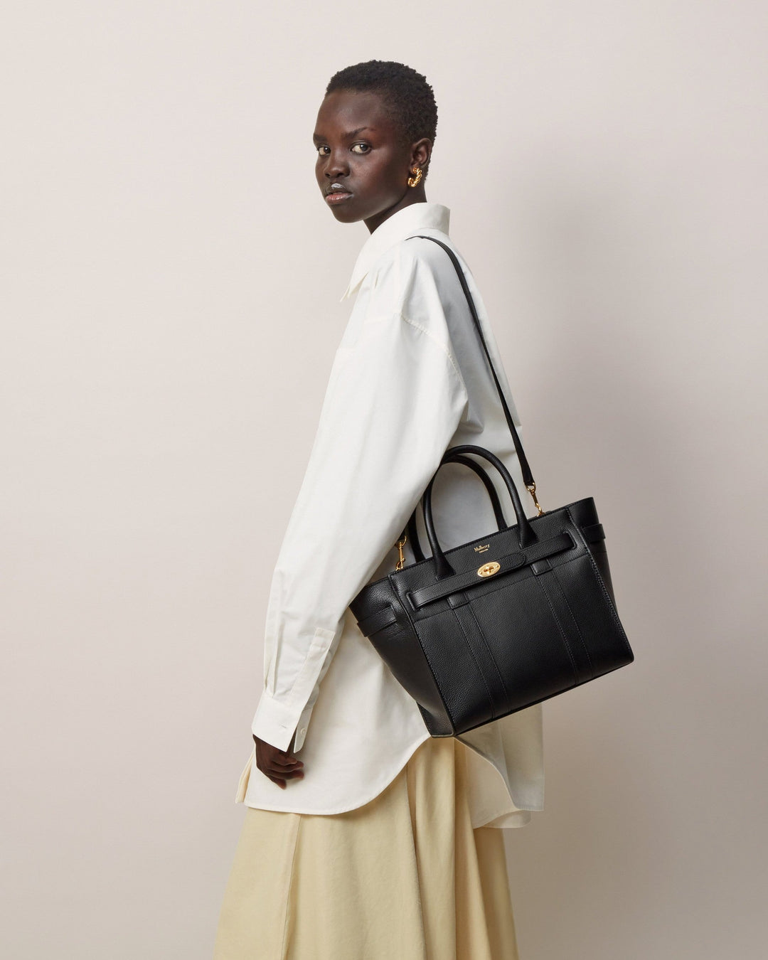 Small Zipped Bayswater Black Small Classic Grain