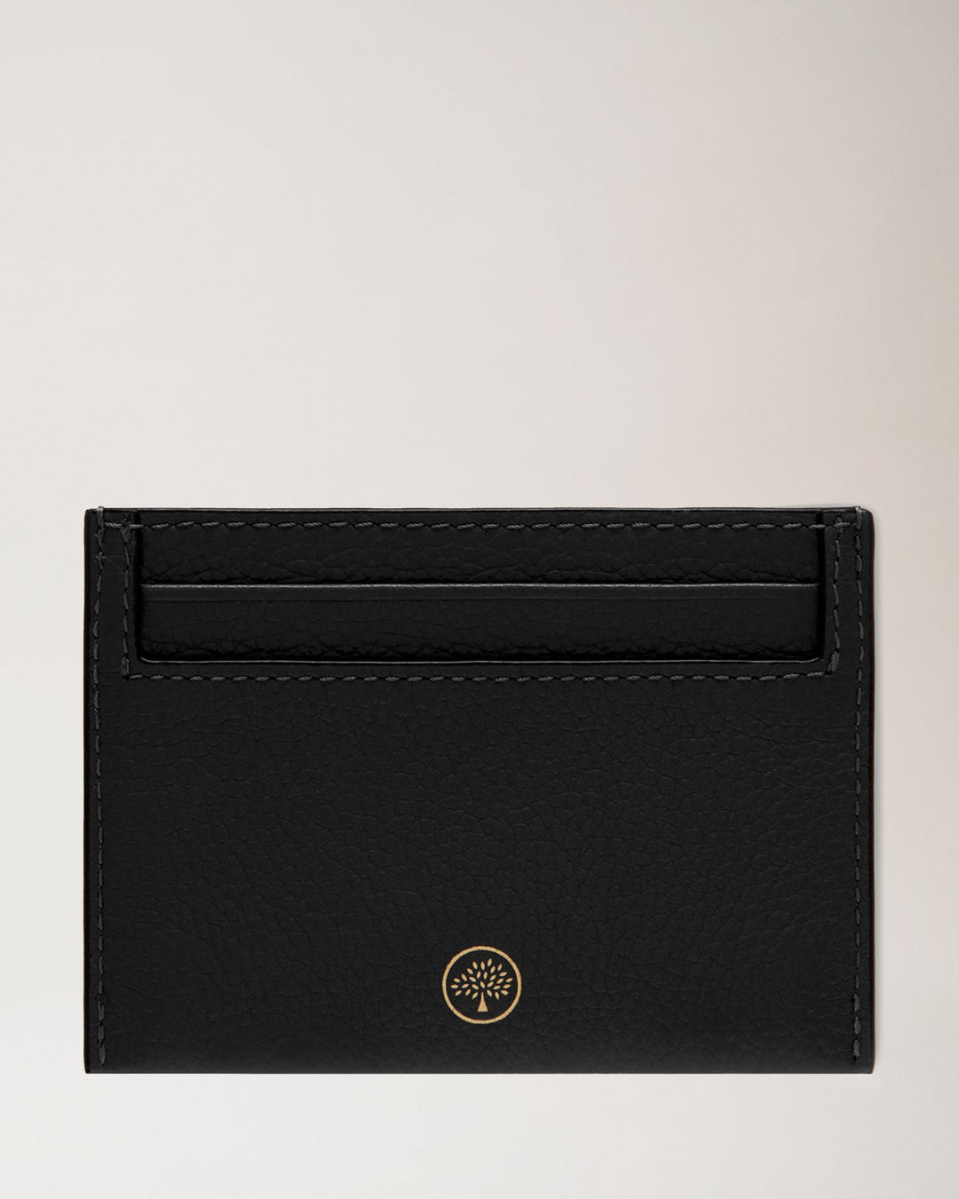 Credit Card Slip Black Small Classic Grain