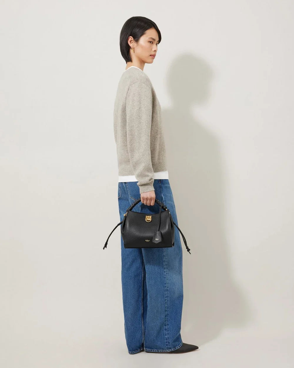 スモールアイリスバッグハンドルヘビ―グレイン