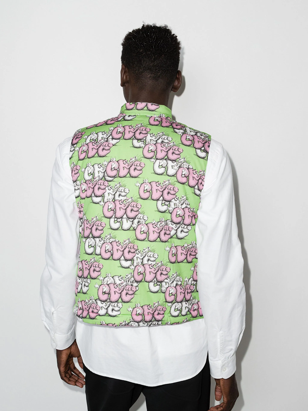 Cotton Poplin Vest With Kaws Print