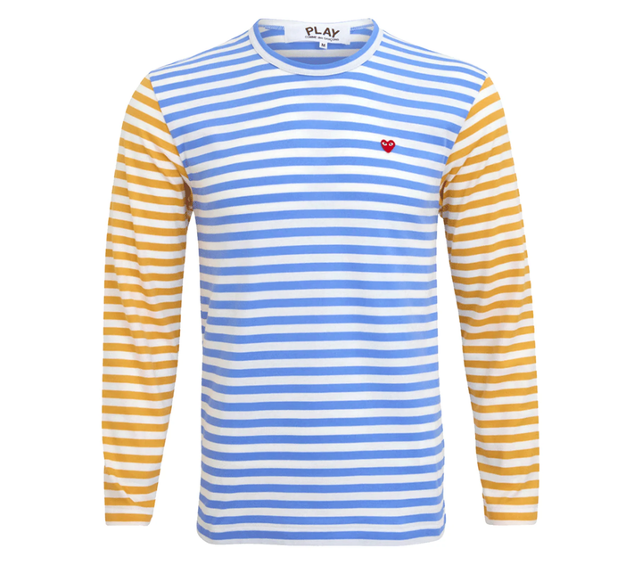 Small Red Heart Bi-Color Stripe Tee