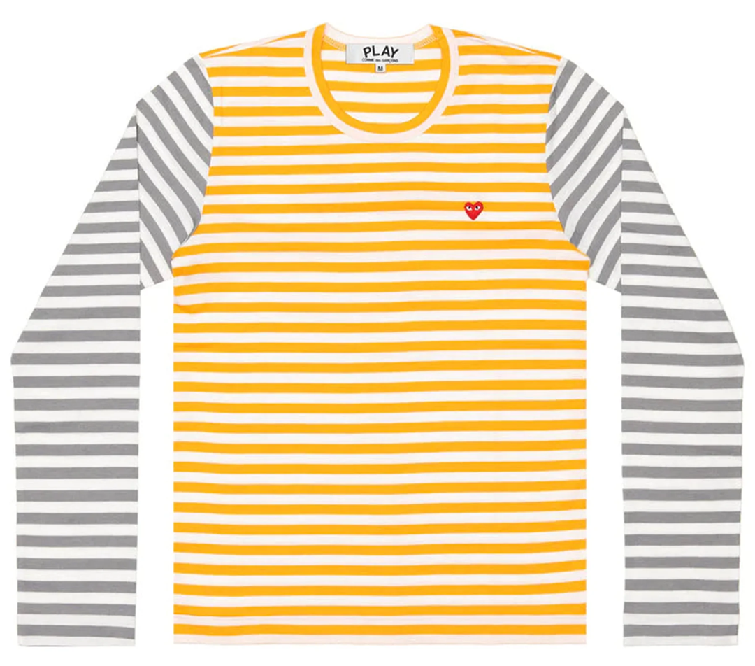 Small Red Heart Bi-Color Stripe Tee