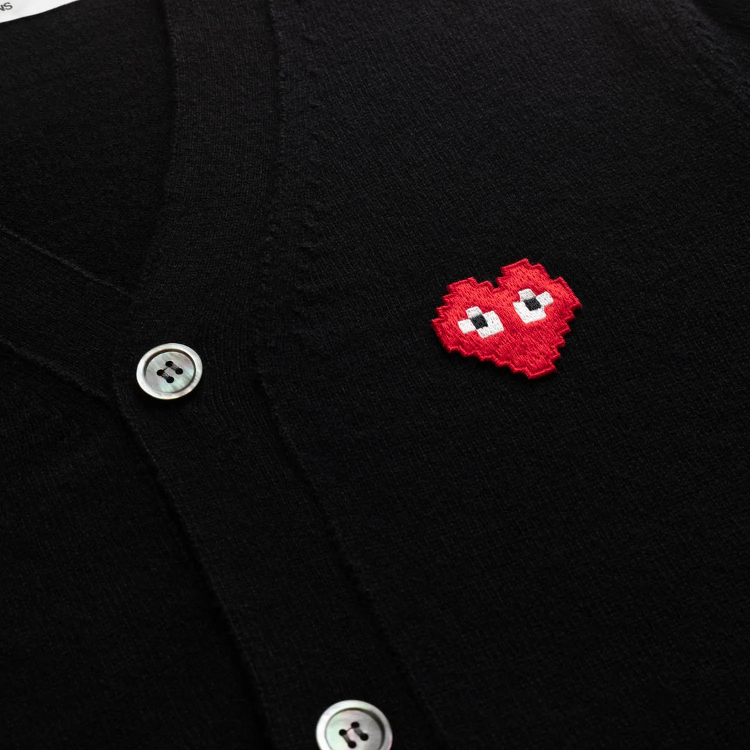 the Artist Invader Pixel Red Heart Cardigan Men