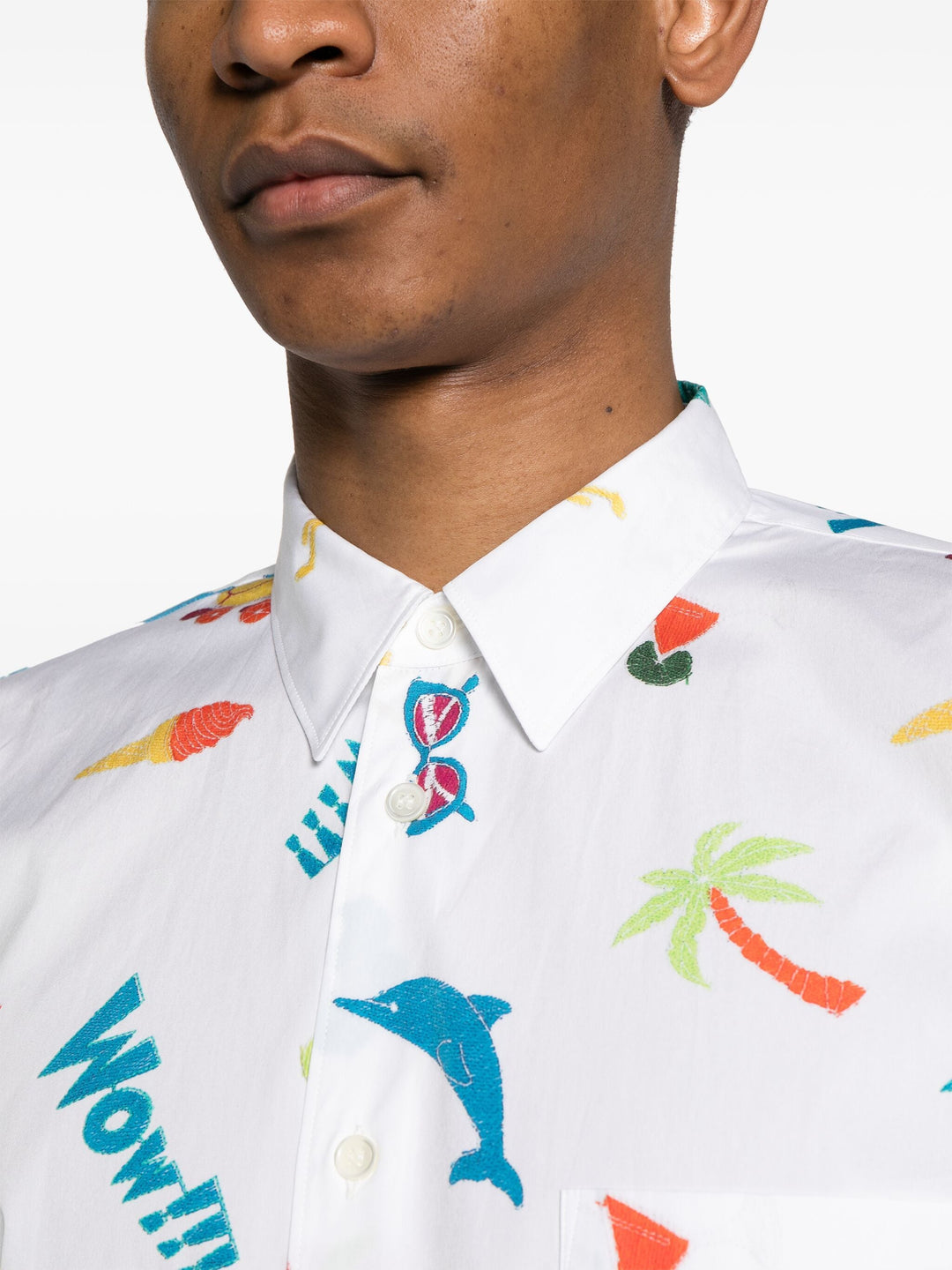 Printed Long Sleeve Button Up Shirt