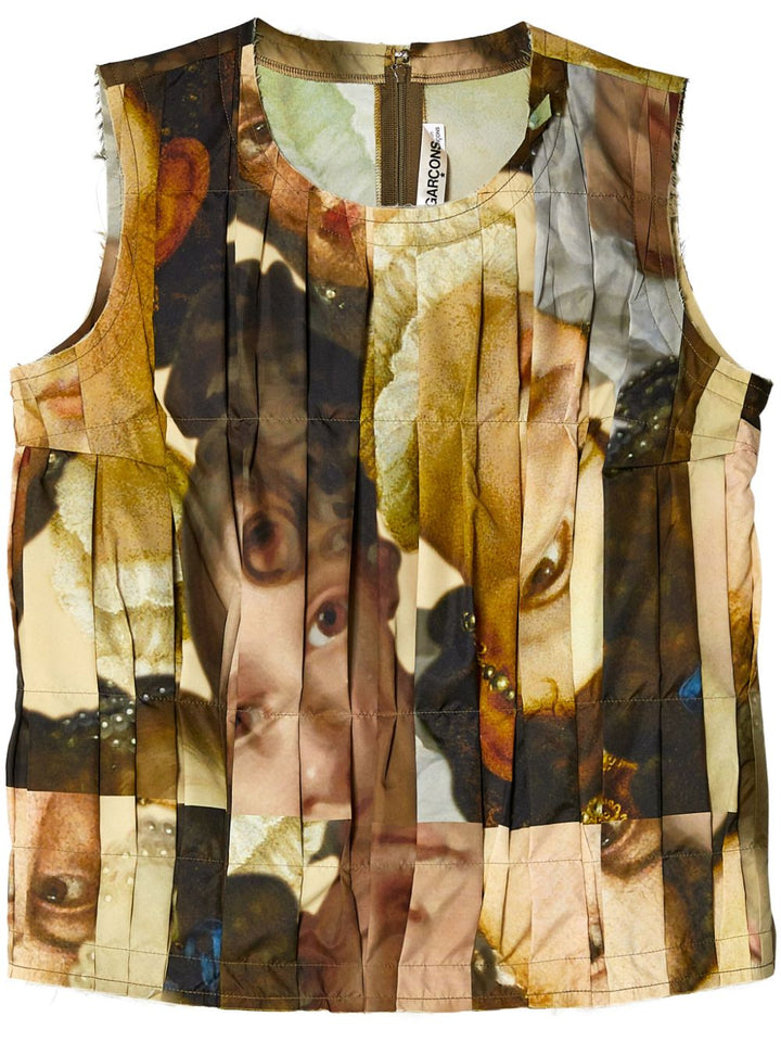 Printed Face Sleeveless Top