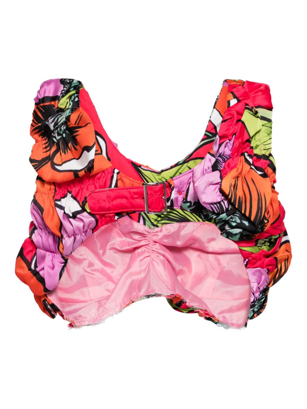 Printed Chiffon Ruffles Vest