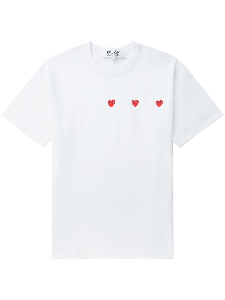 Horizontal 3 Heart Short Sleeve Tee Unisex