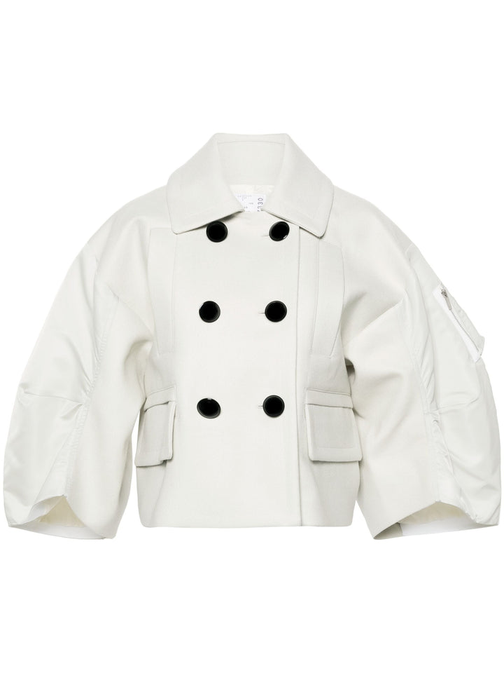 Wool Melton X Nylon Twill Jacket