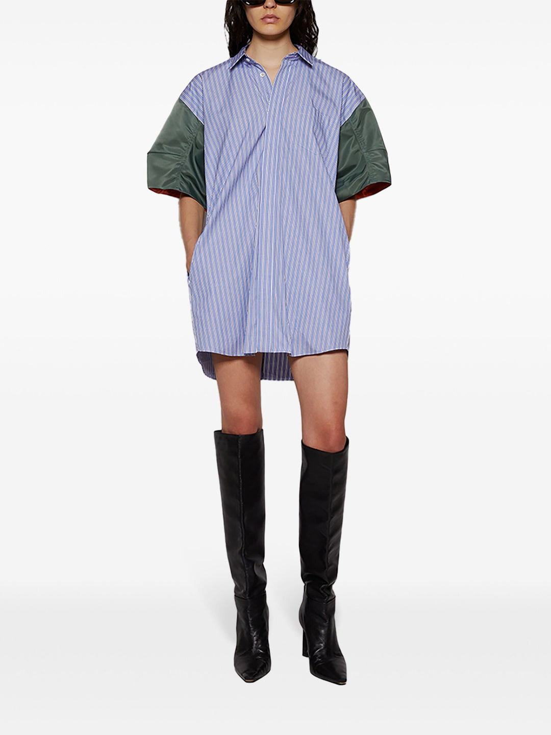 Cotton Poplin X Nylon Twill Dress