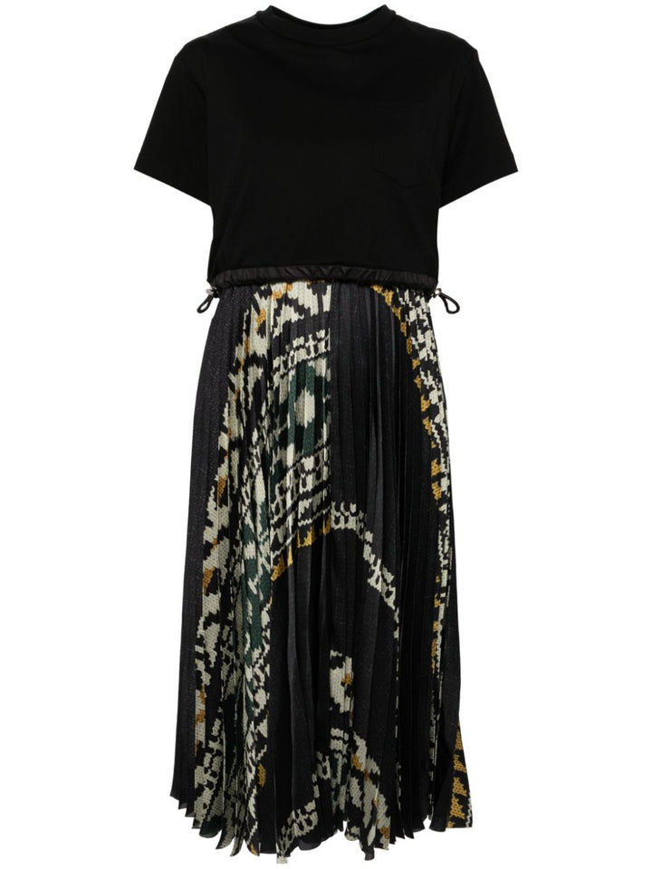 Pattern Knit Print Cotton Jersey Dress