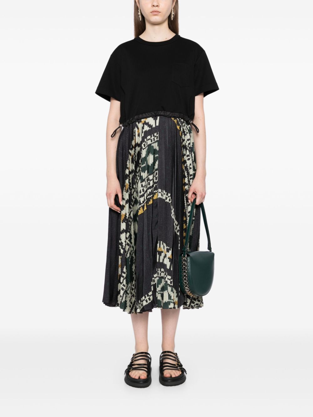 Pattern Knit Print Cotton Jersey Dress