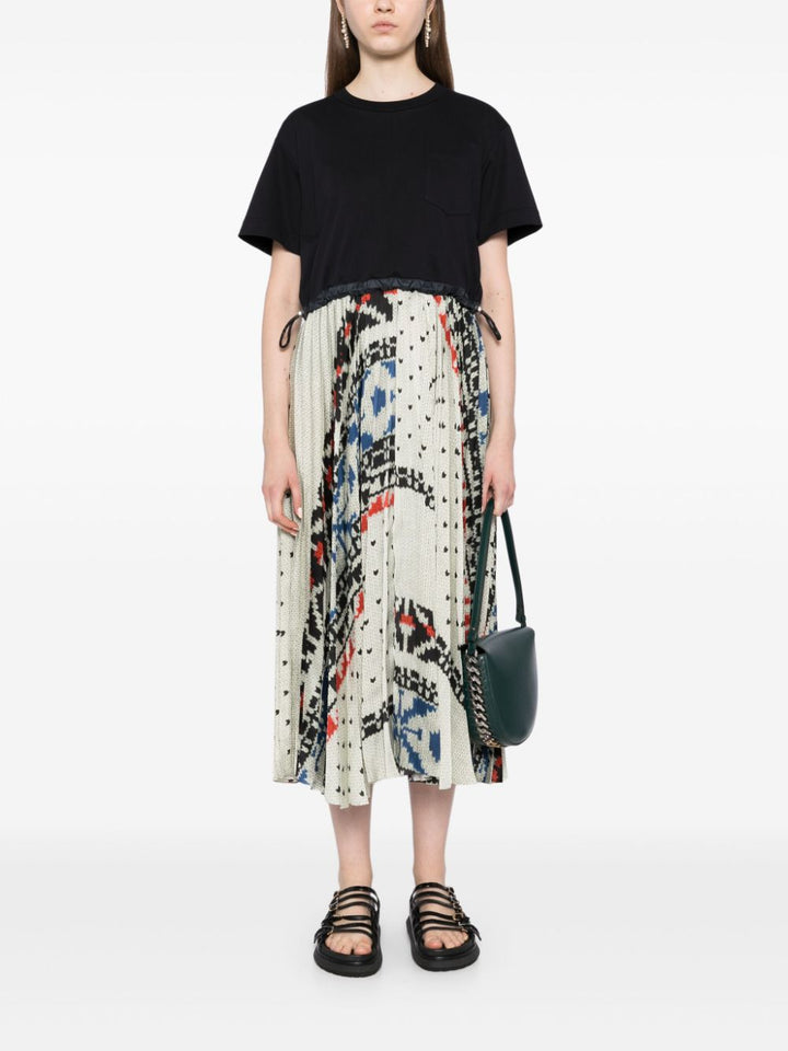 Pattern Knit Print Cotton Jersey Dress