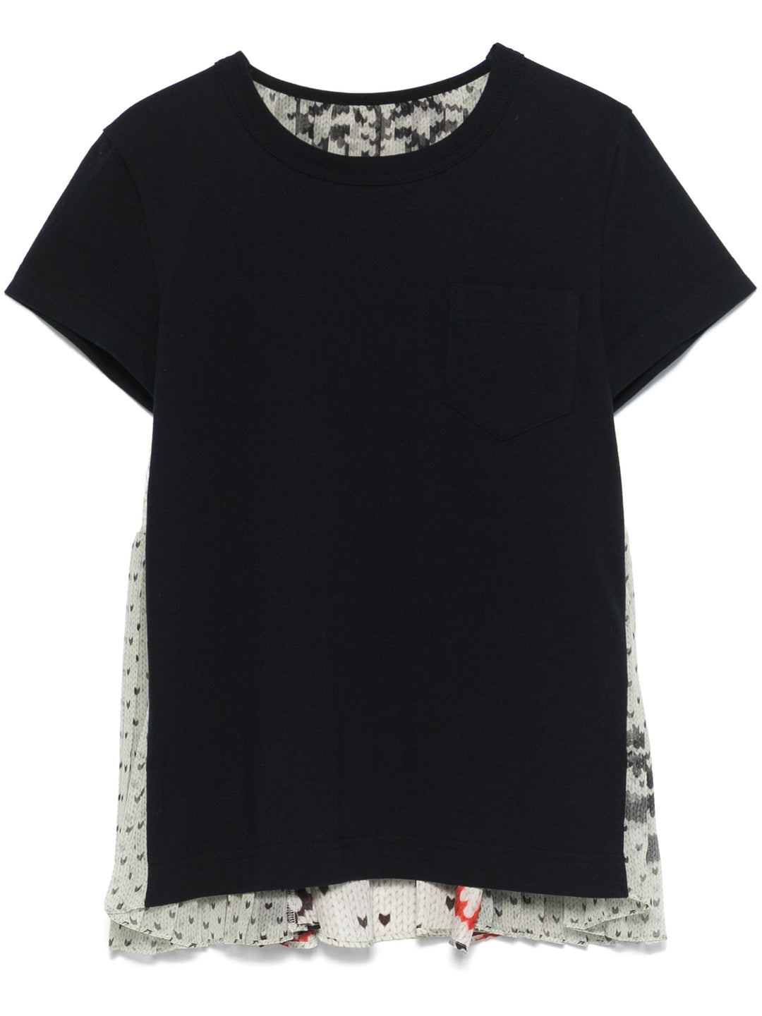 Pattern Knit Print Cotton Jersey T-Shirt