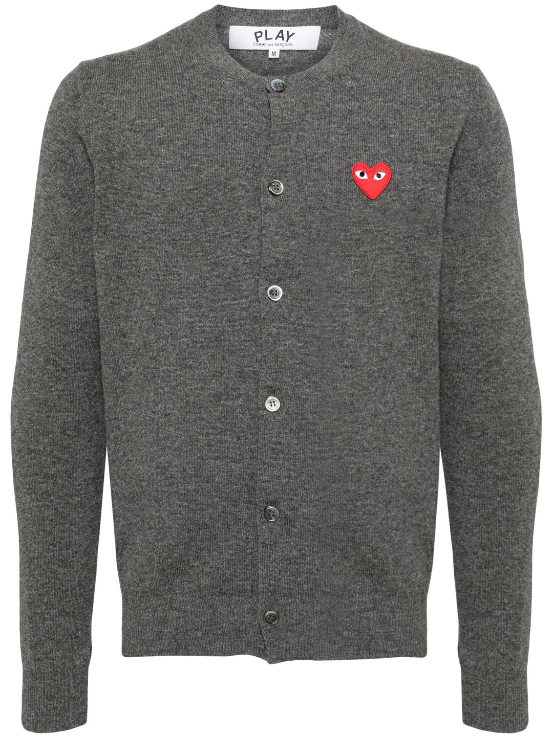 Round-Neck Red Emblem Cardigan Unisex