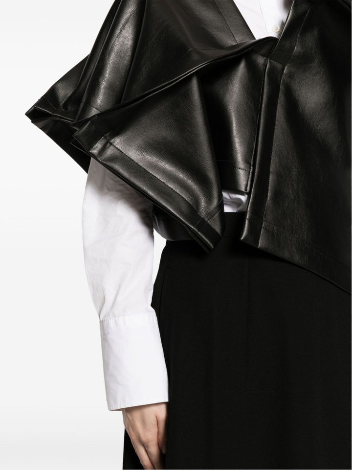 Faux Leather Dimensional Jacket