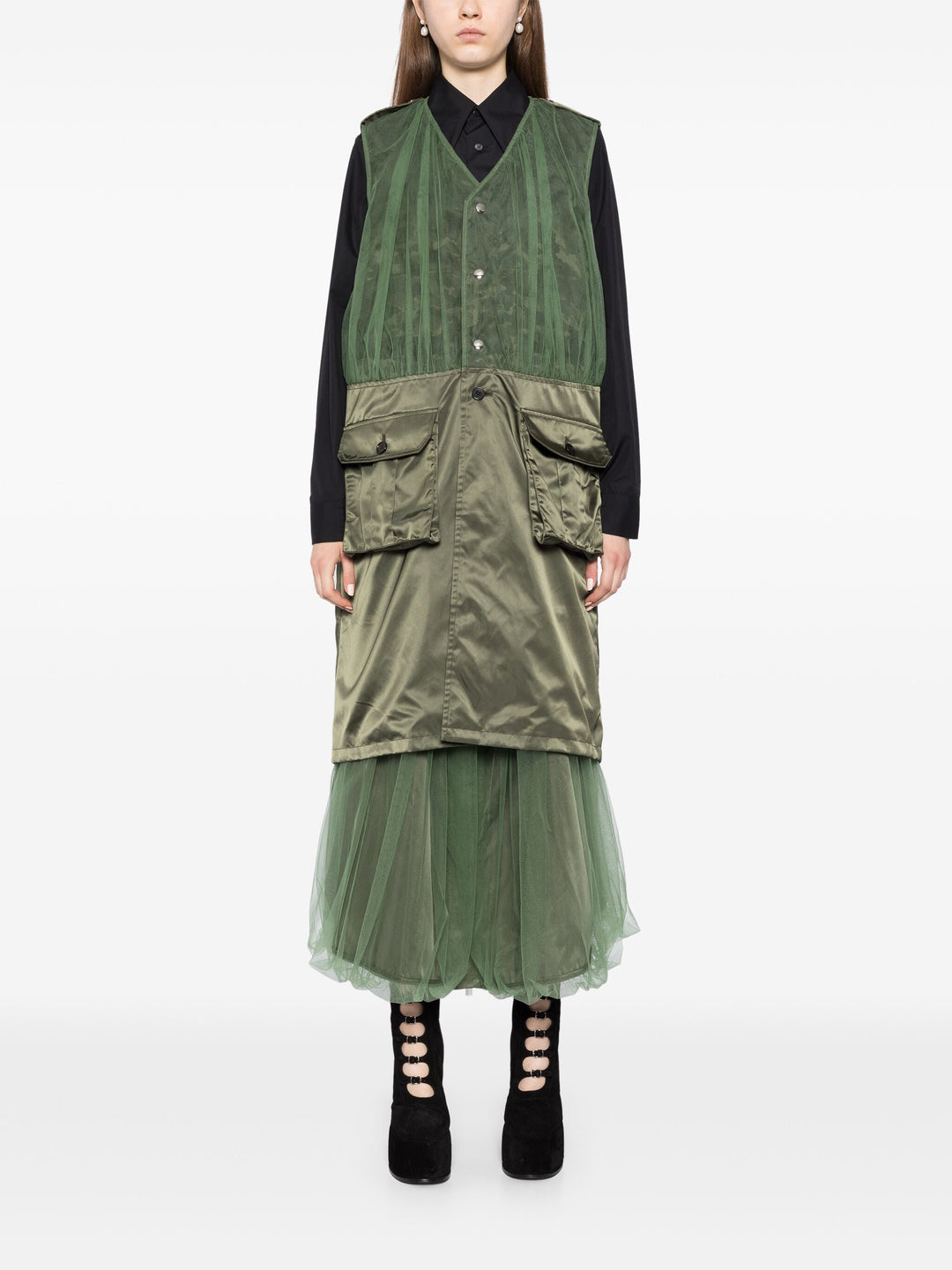 Áo vest dài túi đa năng