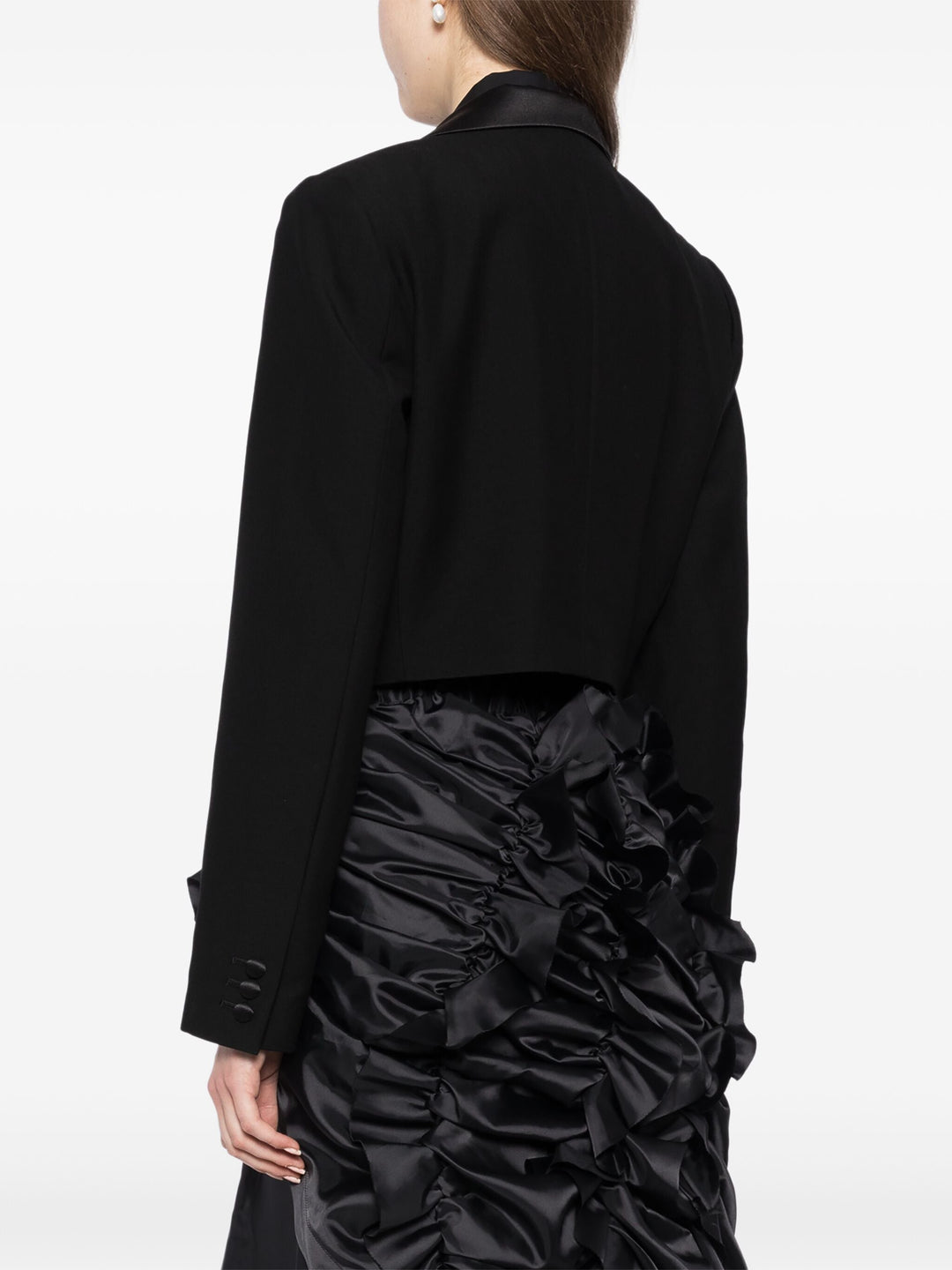 Crop Blazer With Button Details