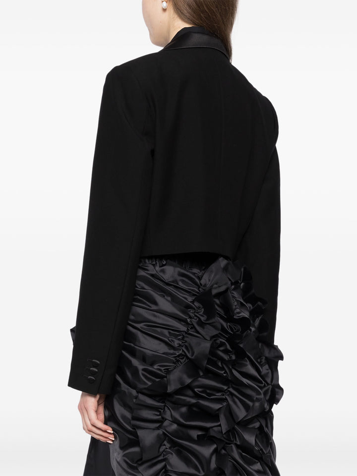 Crop Blazer With Button Details