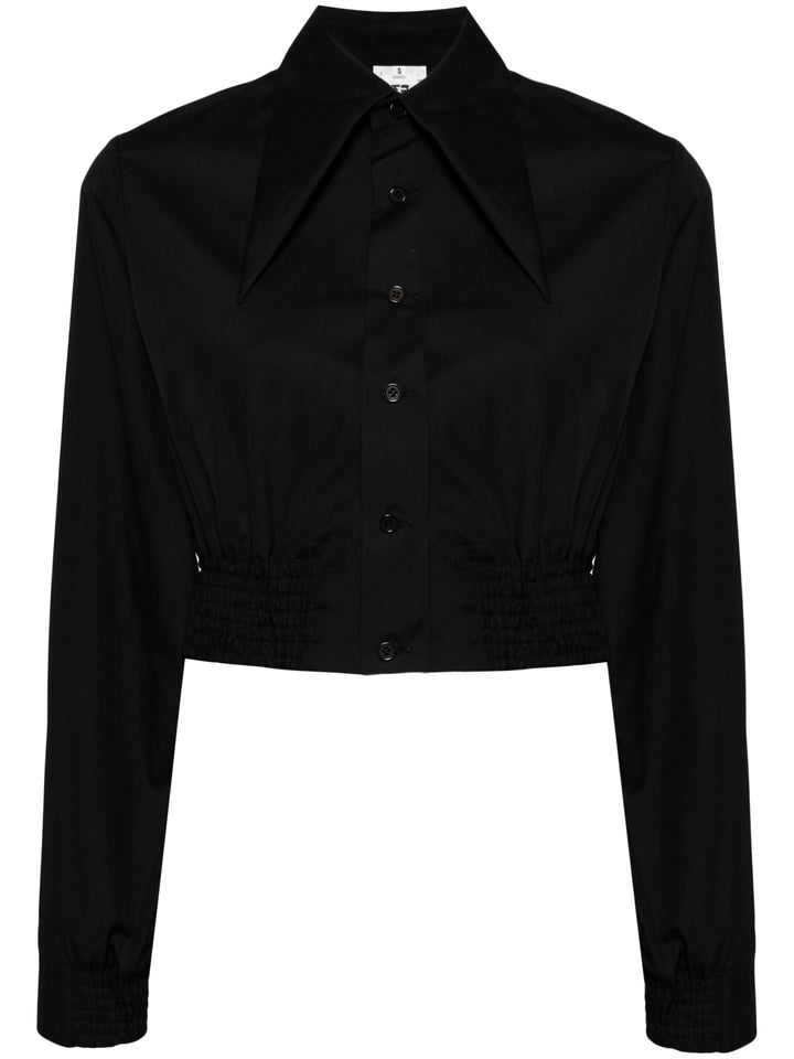 Crop Pointy Collar Shirt