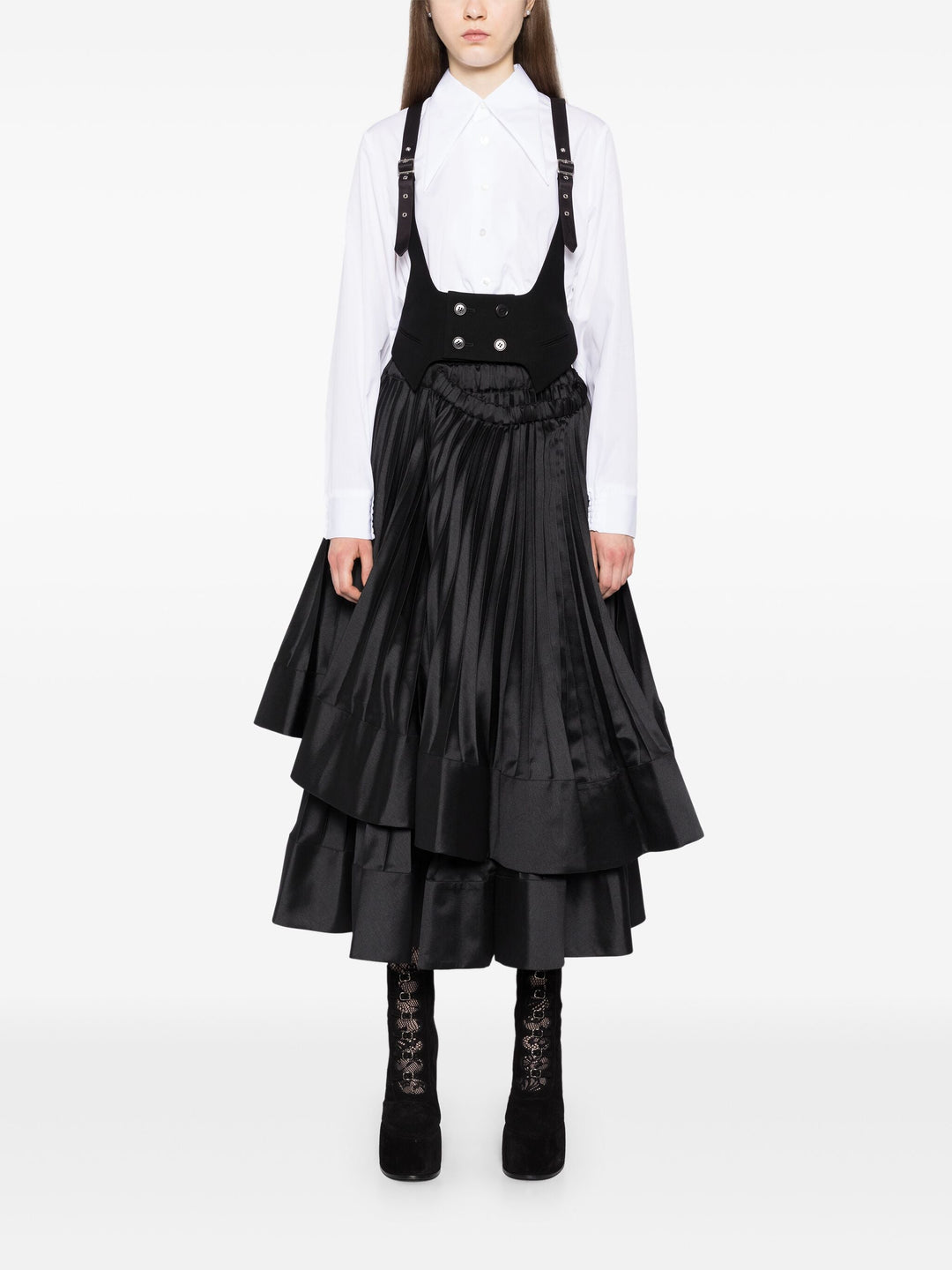 Crop Pointy Collar Shirt