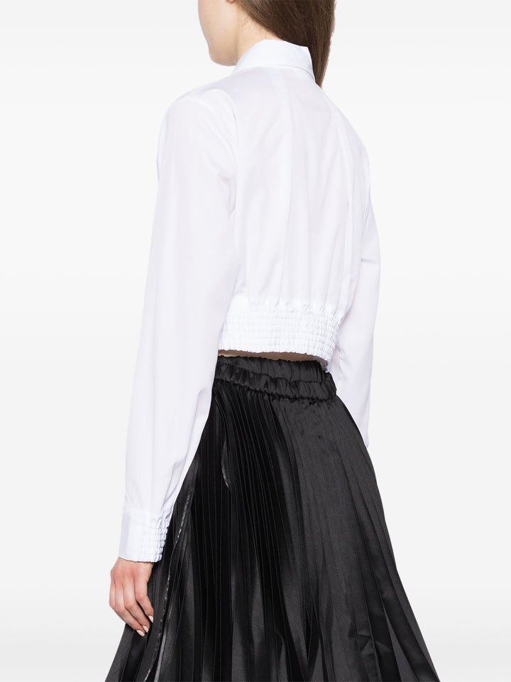 Crop Pointy Collar Shirt