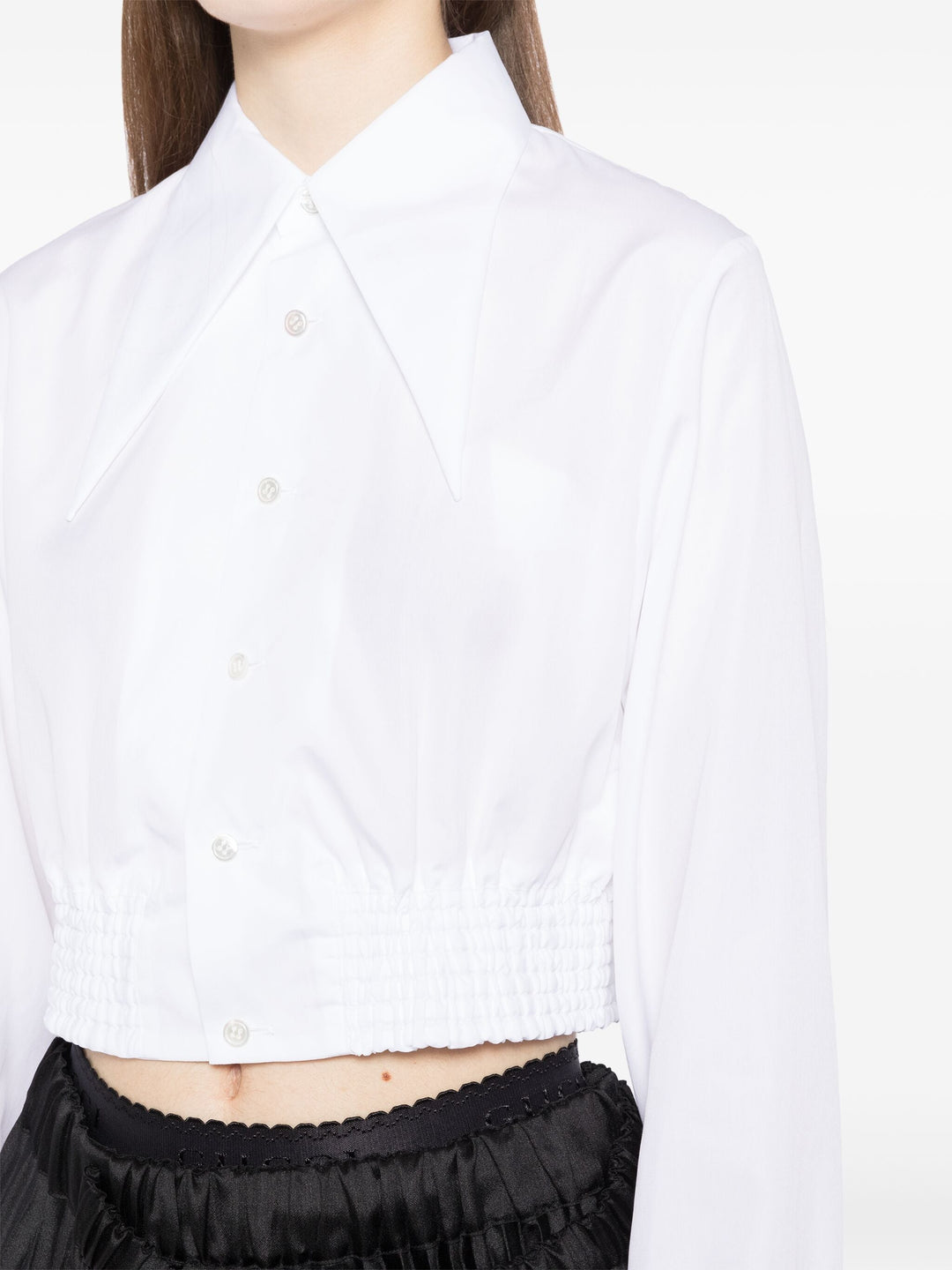 Crop Pointy Collar Shirt
