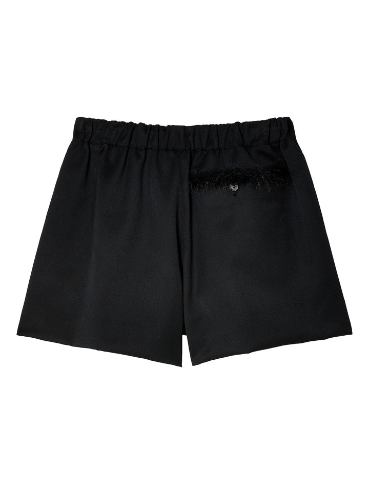 Flared Shorts With Faux Fur Welt