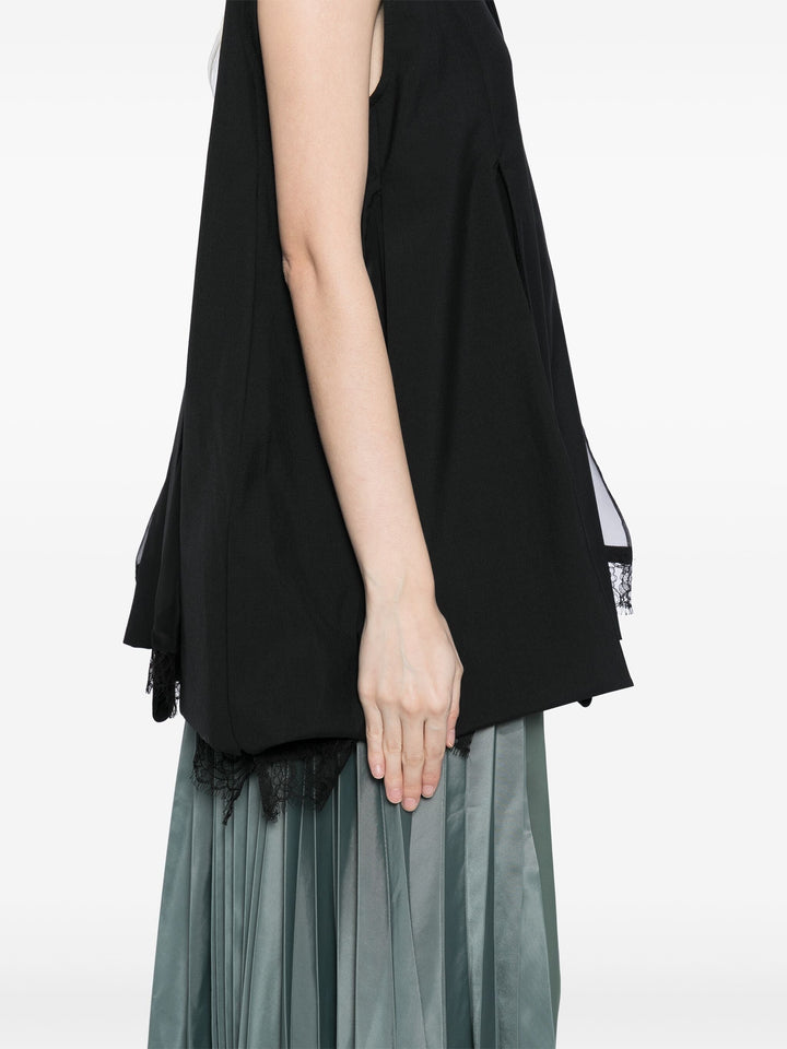 Chiffon Mix Suiting Shirt