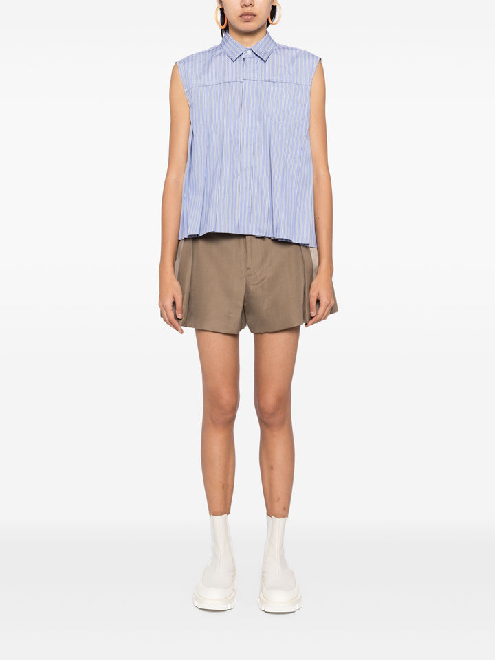Double-Faced Silk Cotton Shorts