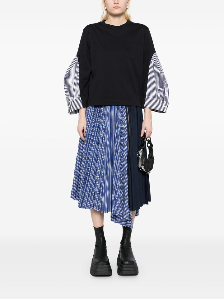 Cotton Poplin X Cotton Jersey T-Shirt