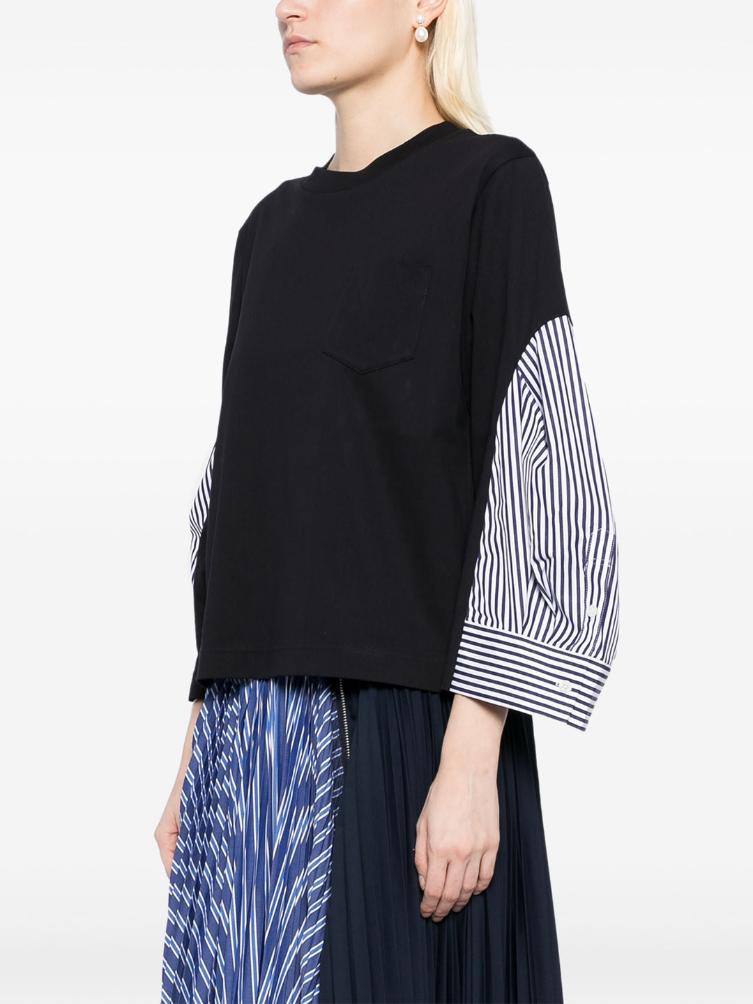 Cotton Poplin X Cotton Jersey T-Shirt