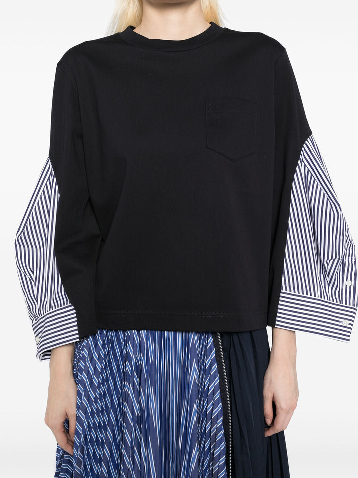 Cotton Poplin X Cotton Jersey T-Shirt