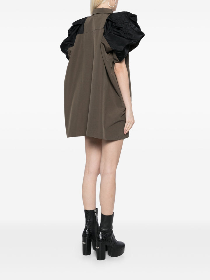 Nylon Twill Mix Grosgrain Dress