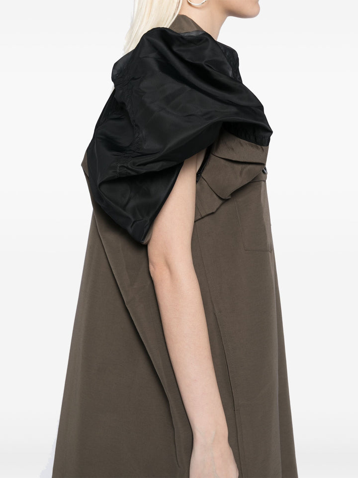 Nylon Twill Mix Grosgrain Dress