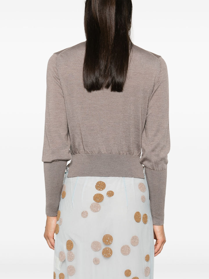 Merino Silk Knit Polo Sweater