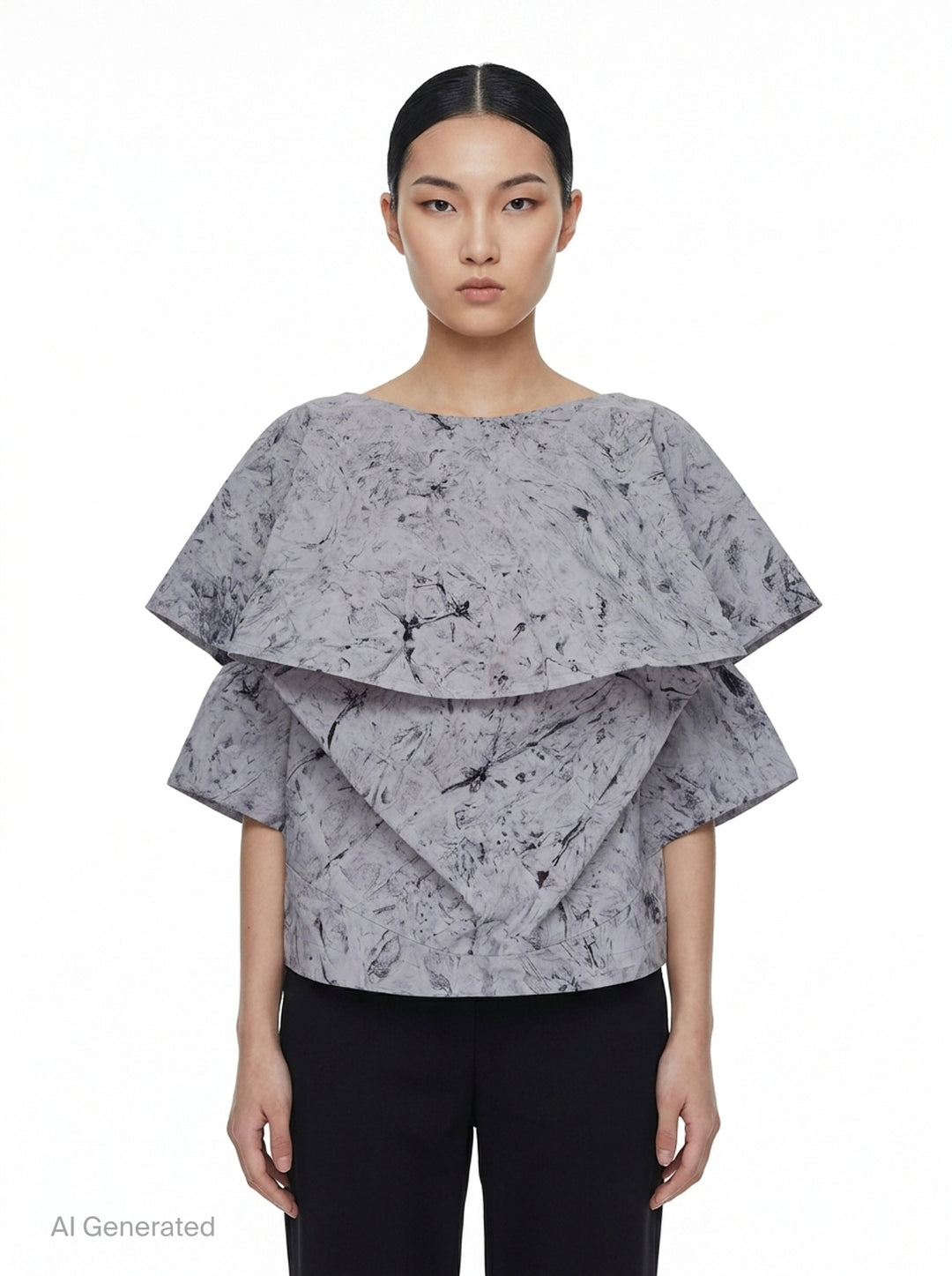 Bubble Dye Ruffle Blouse | 132 5. Issey Miyake | Club21 - front