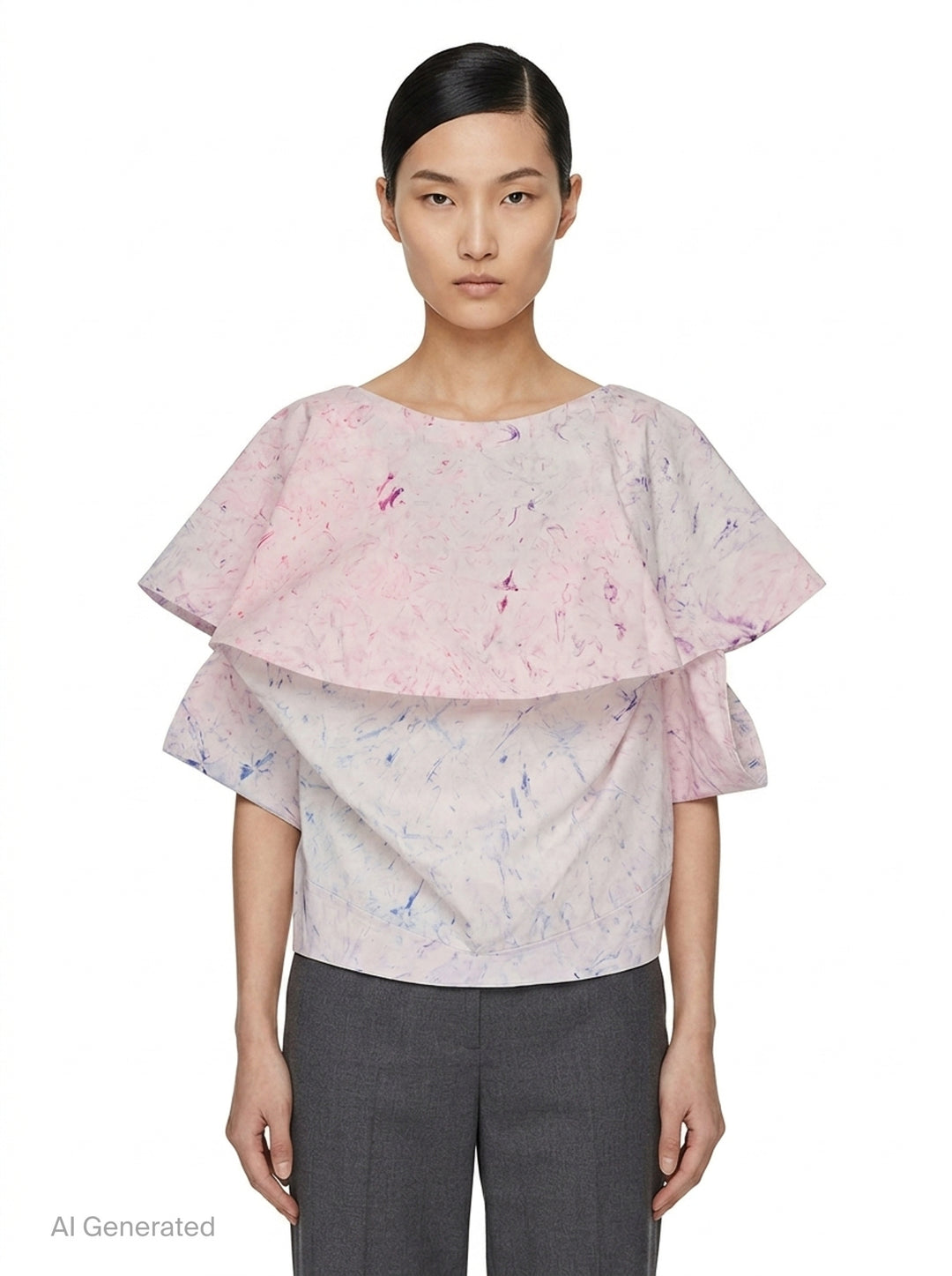 Bubble Dye Ruffle Blouse | 132 5. Issey Miyake | Club21 - front