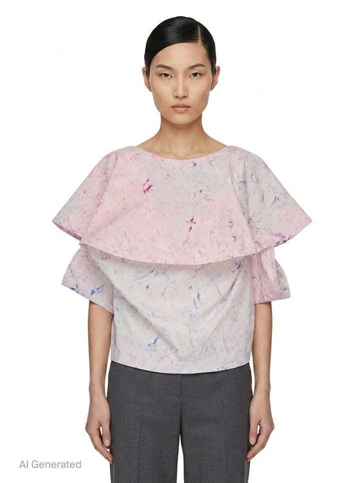 Bubble Dye Ruffle Blouse | 132 5. Issey Miyake | Club21 - front