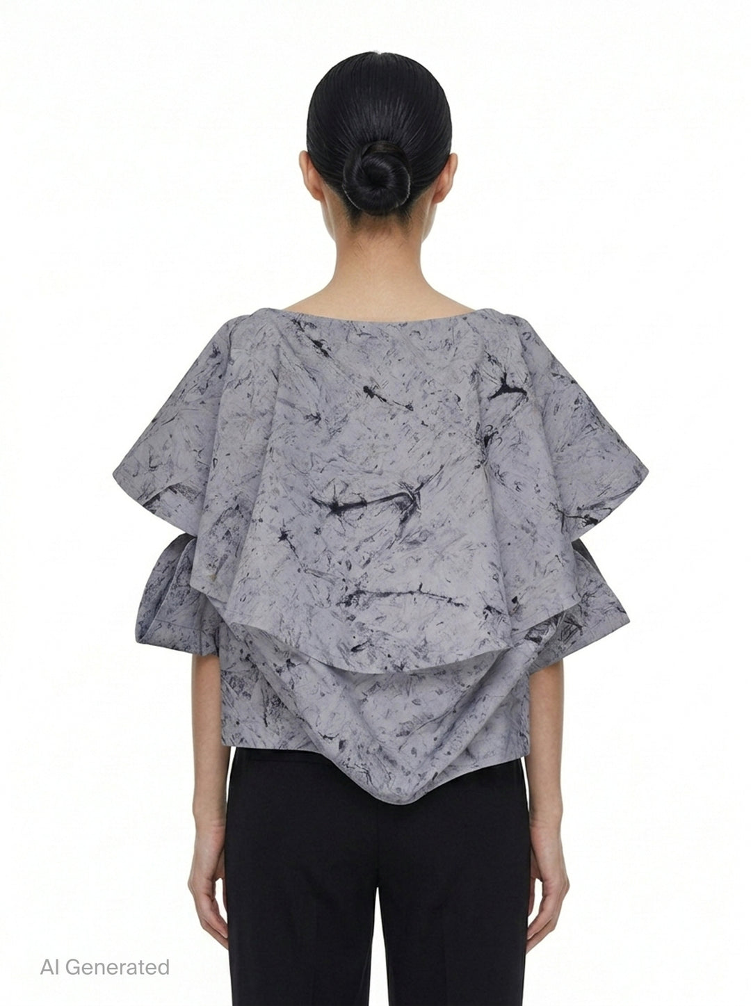 Bubble Dye Ruffle Blouse | 132 5. Issey Miyake | Club21 - back