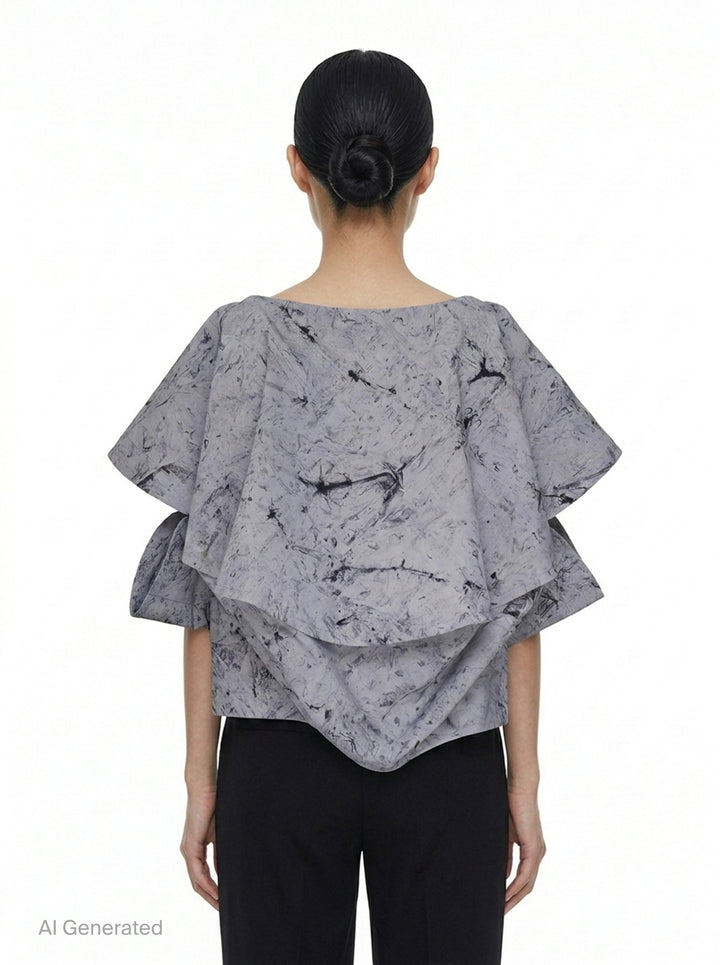 Bubble Dye Ruffle Blouse | 132 5. Issey Miyake | Club21 - back